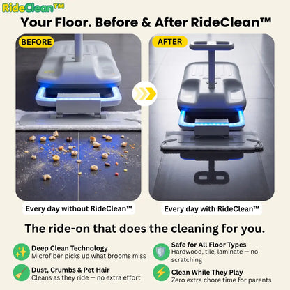 RideClean™ Kids Electric Go-Kart with Mop Attachment