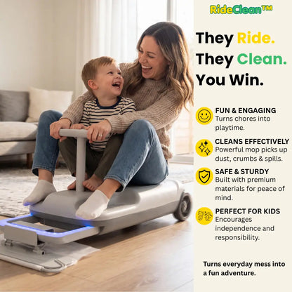 RideClean™ Kids Electric Go-Kart with Mop Attachment